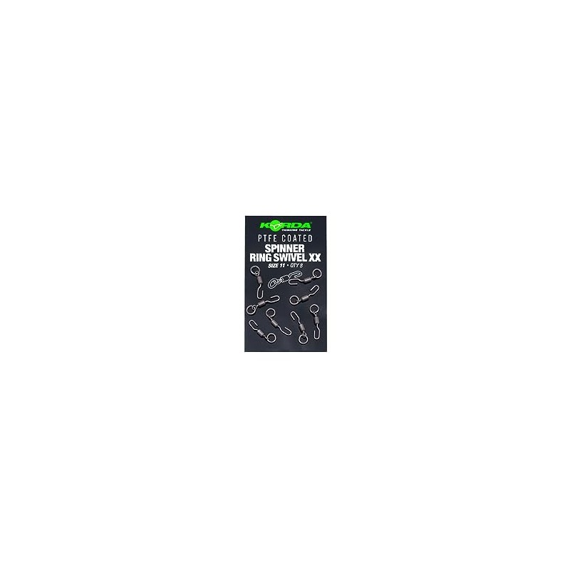 Korda PTFE Spinner Ring Swivels XX Size 11 Qty 8