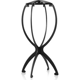 Wig Stand, Portable Wig Holder Wig Head Stand for All Wigs Travel Wig (black)