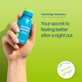 More Labs Morning Recovery Electrolyte, Milk Thistle Drink Proprietary Formulation to Hydrate While Drinking for Morning Recovery, Highly Soluble Liquid DHM, Lemon Ginger, Pack of 24