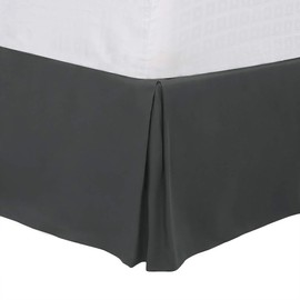 PiccoCasa Bed Skirt Polyester Solid Western Style Scandinavian Retro Simple High Texture Elegant Bed Cover Skirt Length 15.7 inches (40 cm), Dark Gray 39.4 x 74.8 inches (100 x 190 cm)