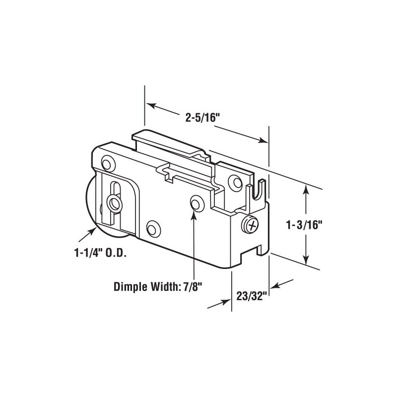 Prime-Line Products D 1526 Sliding Door Roller Assembly with 1-1/4-Inch