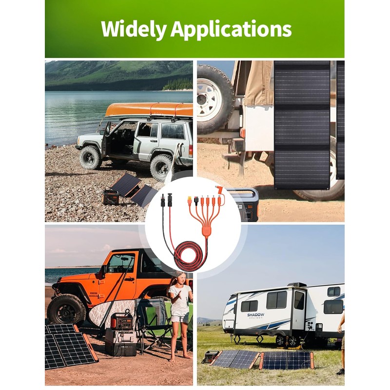 LONNKY Universal 7-in-1 Solar Panel Adapter Kit, 3.6 Feet MC4