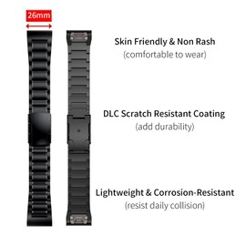 Synsing Titanium 22mm Band Compatible for Fenix 8 47mm/E 47mm/7/6 Pro/5 Plus/EPIX 2/Forerunner 965 955, 26mm Metal Quick Release WatchBand for Fenix 8 51mm/Enduro 3 51mm/7X Pro Sapphire Solor/6X Pro