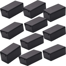 Waterproof Electrical Project Case Power Junction Box, Project Box with Cover Black Plastic (60x36 x25mm), 10 Pack