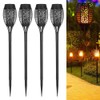 4PCS Solar Power Torch Shaped Flickering Flame Light Outdoor Garden