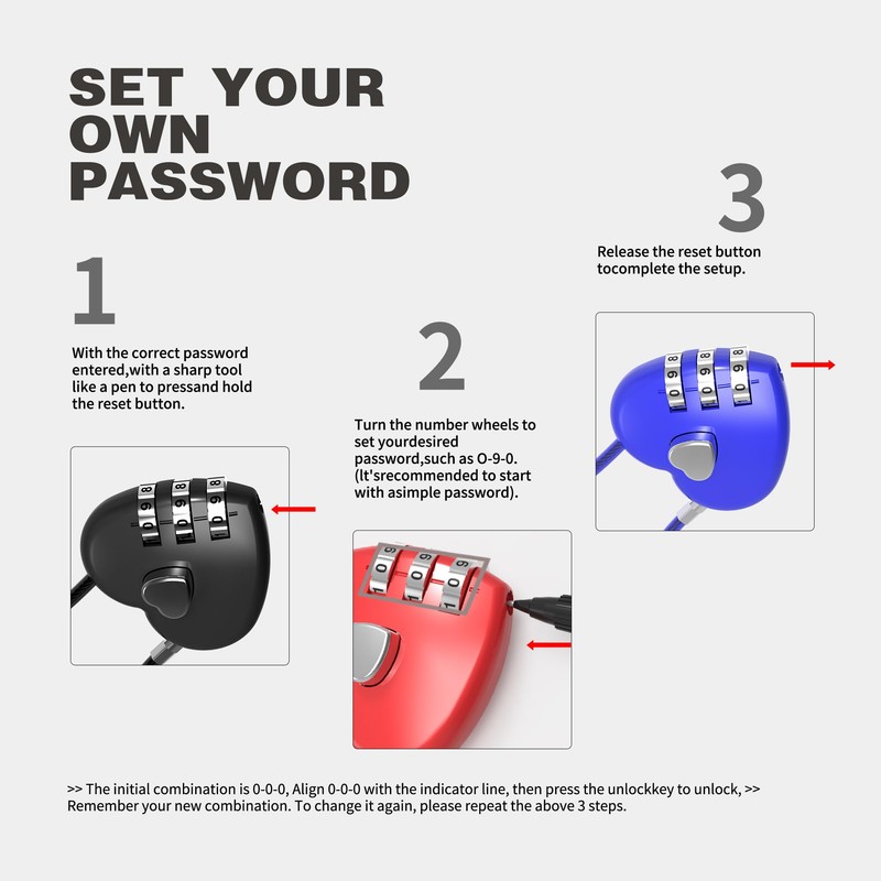 UP Security Premium Combo Lock, Combination Locks for Travel Security,