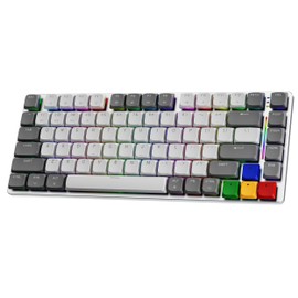 FANTECH 75% Layout Wireless Keyboard, Support Bluetooth/2.4G/USB-C Low-Profile Gateron Mechanical Keyboard for Windows/Mac OS Brown Switch Retro Style