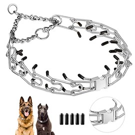 Dog Prong Collar,Dog Pinch Collar with Quick Release Buckle,No Pull Choke Collar Detachable Adjustable,Metal Easy Buckle Release Middle Large Dog Training Collar