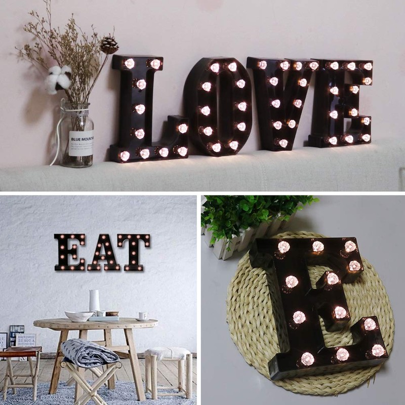 LED Black Alphabet Marquee Letters Sign Light Up Marquee Number
