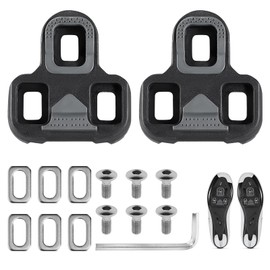 Bike Cleats Compatible with Look KEO Pedal System, Cycling Cleats for Road Shoes, Cleats for Cycling Shoes, Anti-Slip TPU Surface, Indoor & Outdoor Road Cycling, SPD-SL Alternative, Secure Fit, Black