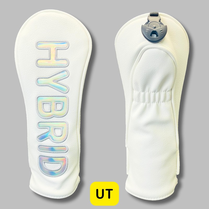 【Lettering Lines】Golf Headcover, Hologram Lettering, Waterproof, Driver Fairway Hybrid (UT),