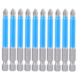 10-Piece Alloy Steel with Hex Shank, PH2 Screwdriver Bit Set, Magnetic PH2 x 70 mm, Non-Slip Electric Screwdriver Bits, Cross Head Electric Screwdriver Bits for Inaccurate Wa