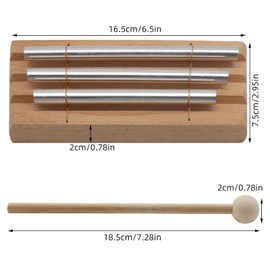 Three Tone Chime WorthPlanet Solo Percussion Instrument Three Tone Chime Bell Hand Percussion Energy Chime for Mindfulness Stress and Anxiety Relief W150005