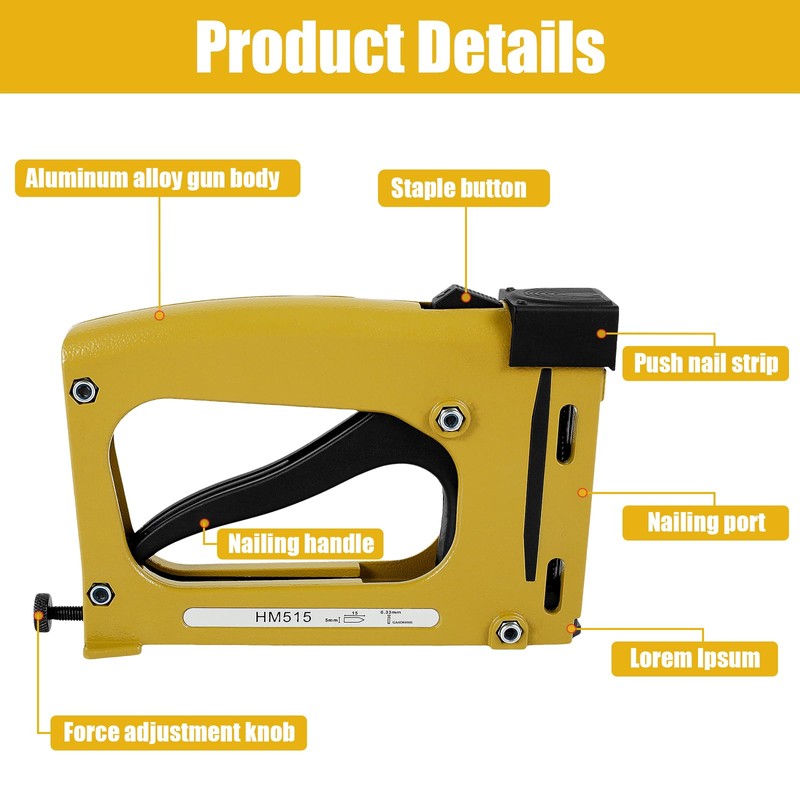 Point Driver, Aluminum Alloy Manual Framing Tool with 1000 Nails