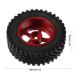 MN86 1/12 CarRed Aluminum Wheel Hub Rubber Tire RC Parts Replacement Wheels Set of 4 (Red)