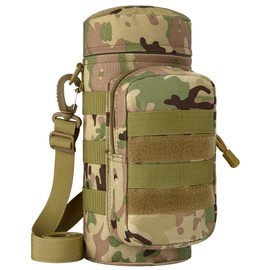 bvya Tactical Molle Water Bottle Pouch Holder H2O Hydration Carrying Pouch Bag with Shoulder Strap
