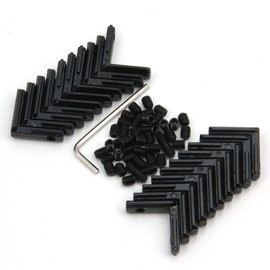 Zeberoxyz 20PCS Black L-Shape Joint Corner Bracket,2020 Series 90 Degree Aluminum Profile Interior Joint-with M5 Screws,Suitable for 6mm Slot Aluminum Extrusion Profile (L Corner Bracket-Black)