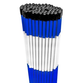 100PK 48" Heavy Duty 5/16” Diameter Blue Driveway Markers w/Reflective Tape – Rods Stakes Guides