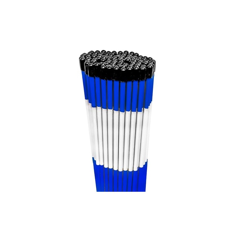100PK 48" Heavy Duty 5/16” Diameter Blue Driveway Markers w/Reflective