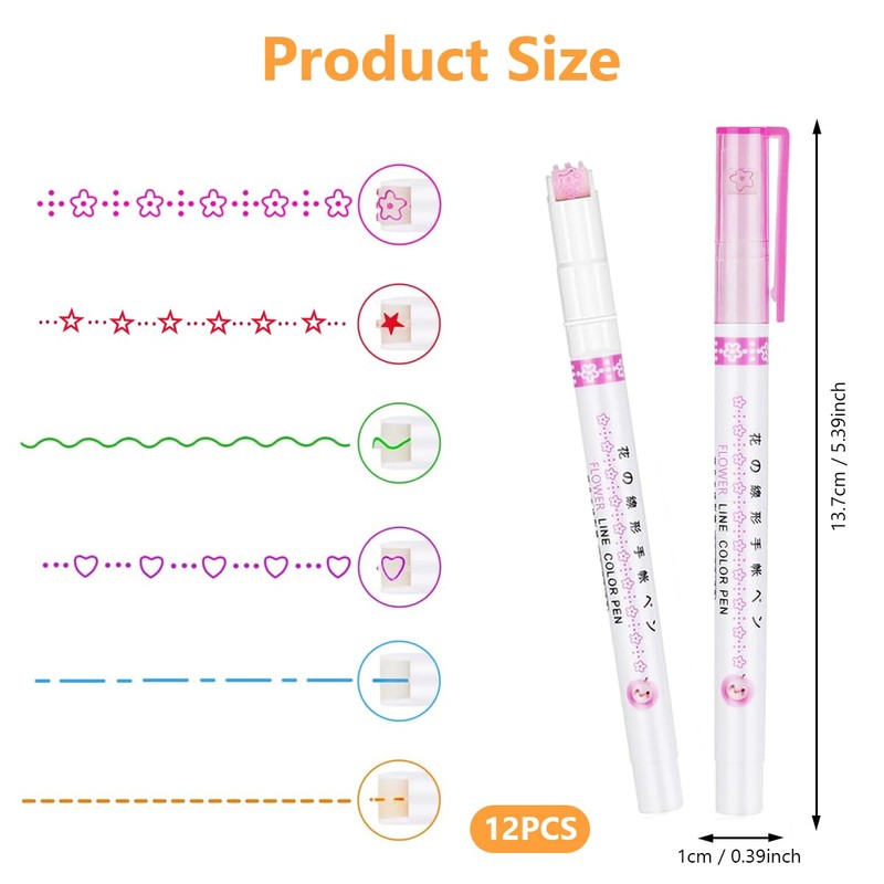 Pack of 12 Curve Highlighters, Coloured Curve Pens for Notes,