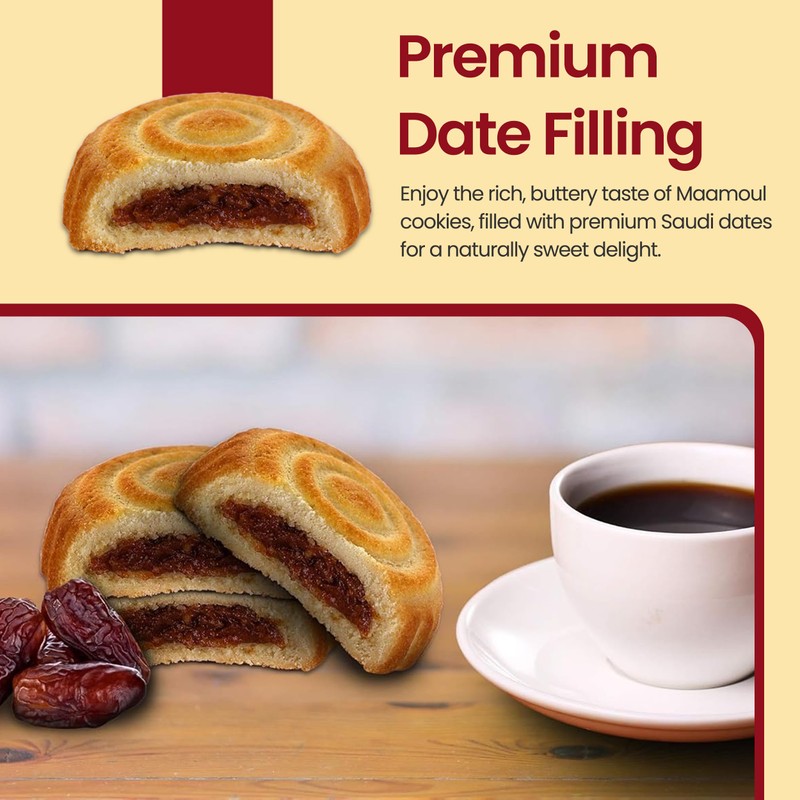 Maamoul Date Filled Cookies - 100% All Natural Made -