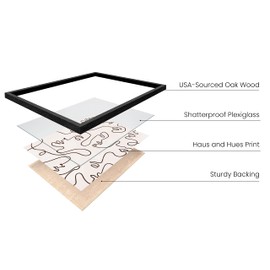 HAUS AND HUES Minimalist Line Art Wall Decor - Abstract Woman Silhouette, Modern Face Collage Art, Minimalist Wall Print (Unframed, 16"x20")