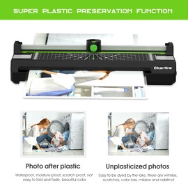 Laminator Machine for A3/A4/A6, Thermal Laminating Machine for Home Office School Use with 50 Pouches, Paper Trimmer and Corner Rounder (Green)