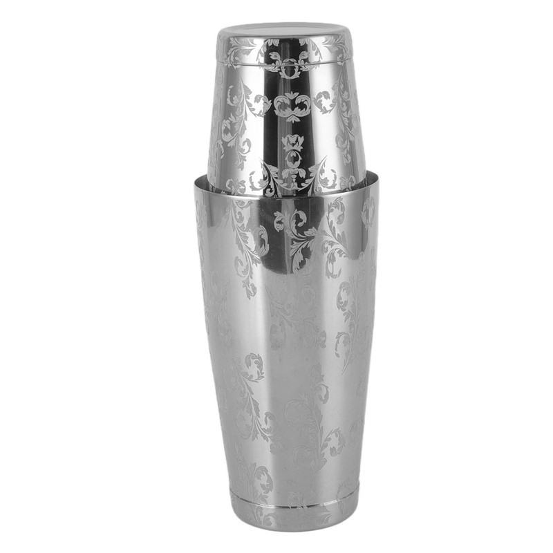 Stainless Steel Cocktail Shaker Engraved Martini Shaker Silver Japanese American