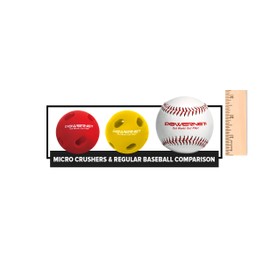PowerNet Micro Crushers Limited Flight Training Baseballs 12 PK | Batting Practice Ball for Pre-Game Warm Ups and Hitting Drills | Better Eye Coordination for Speed & Power (Red)