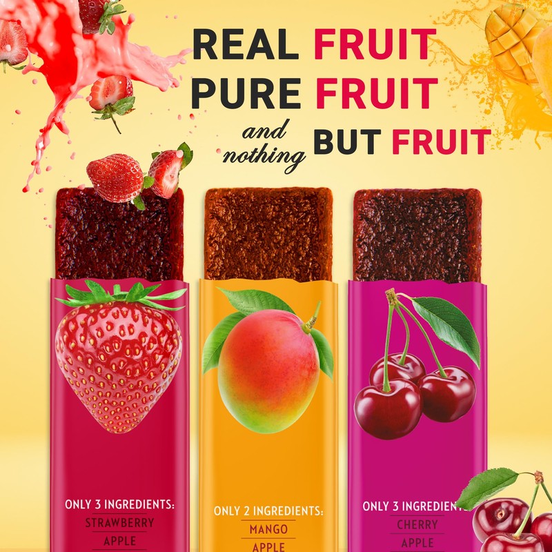 Oh Goodness! Fruit Leather Cherry 3 Pack= 18 Count. No