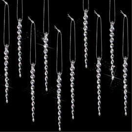 30 Pcs Plastic Icicle Twisted Plastic Icicle Christmas Ornaments Christmas Tree Hanging Decoration and Holiday Xmas Party Wedding Hanging(5.12 Inch,Colorful)