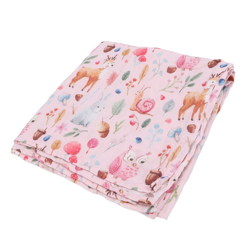 Baby Swaddle Blanket Bamboo Fiber Cotton Cute Patterns Infant Bath