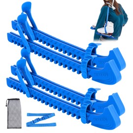 BOOSTEADY Ice Skate Protector, Adjustable Spade Protection, Blade Protectors for Ice Hockey Skates, 2 Pairs of Ice Skate Protective Covers, Blue