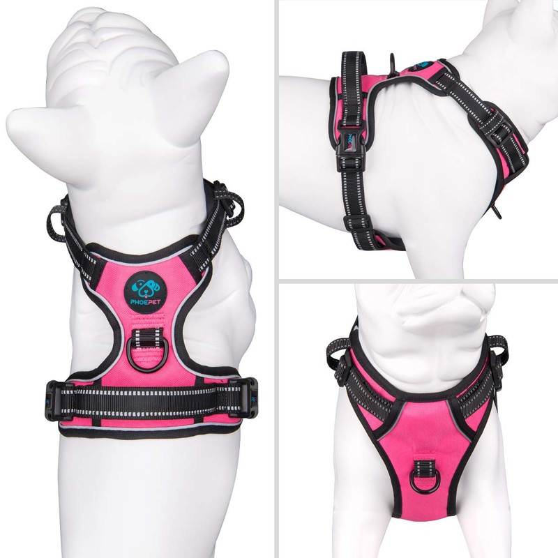 PHOEPET No Pull Dog Harnesses for Small Puppies Reflective Adjustable