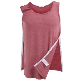 Deyeek Post Shoulder Surgery Shirts Women Tear Away Tank Tops After Rotator Cuff Surgery Clothes Adaptive Hosptial Gowns Red