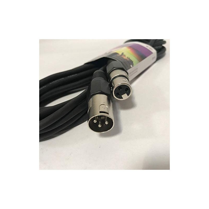 QTX Professional DMX Lighting Leads XLR Plug to Socket 6.0m