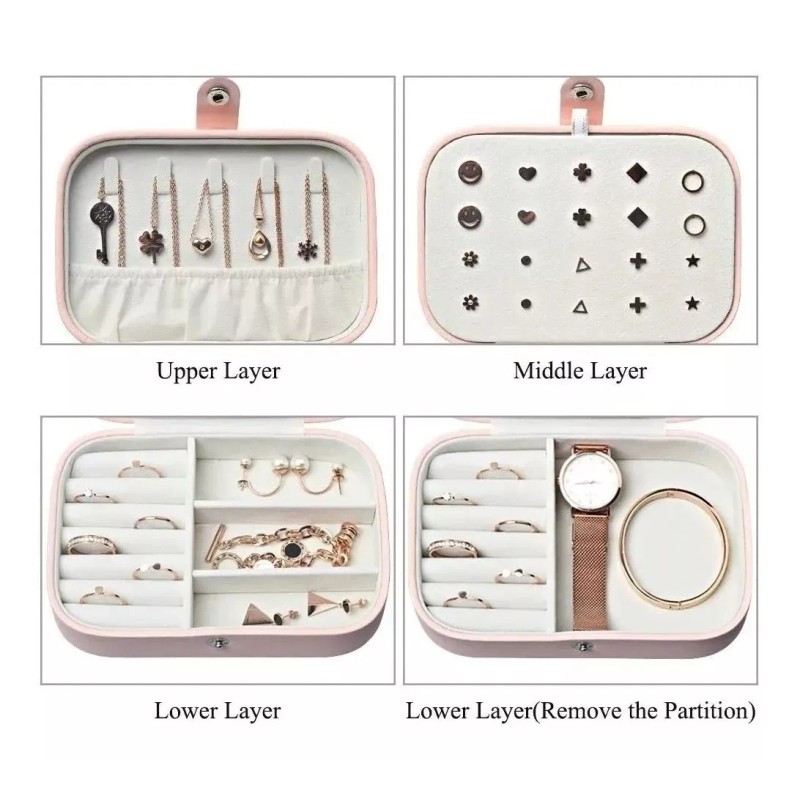 Dolores Caja De Joyería Pulseras Anillos Portátil Organizador Joyas