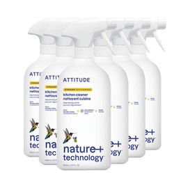 ATTITUDE Kitchen Cleaner Spray, EWG Verified, Powerful Degreaser, Cuts Grease & Grime, Plant-Based & Vegan, Citrus Zest Scent, 27.1 Fl Oz (Pack of 6)