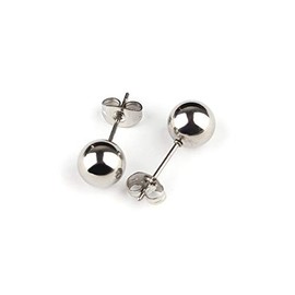 Stainless Steel Ball Stud Earrings 3 mm 4 mm 6 mm 8 mm with Ear Nut Blank Stud Blanks Round for Jewellery Set Choose Size (8 mm Ball 3 Pairs)