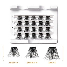 i•ENVY DIY Eyelash Extension 3D Extended - Featherlight Synthetic Reusable Artificial Eyelashes Multipack Lash Clusters