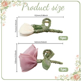 GOMAKERER 2 Pcs 2 Styles Hair Claw Clip for Women, Tulip Hair Clips Elegant Floral Hair Clips Non-slip Hair Decorative Accessories for Wedding Party Hair Making Salon Supplies