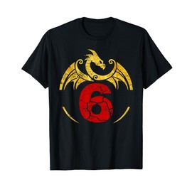 6th Birthday Gift Dragon Shirt T-Shirt