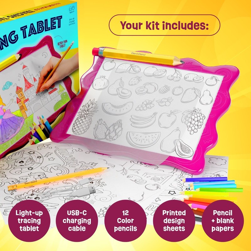 Dan&Darci Light Up Tracing Pad for Kids - Arts &