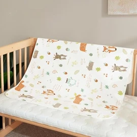 Baby Waterproof Bed Pad Washable Mattress Pad Reusable Underpads Bed Wetting Incontinence Cover for Baby Toddler Children and Adults (Squirrel)