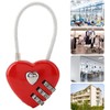 Red Heart Shape Padlock Mini 3 Digit Code Lock with
