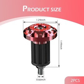 Dogary 2 PCS Motorcycle Handlebar End Caps, Aluminum Alloy Handlebar End Caps, Diameter 16-18mm, Suitable for Motorcycles, Electric Vehicles (Red)