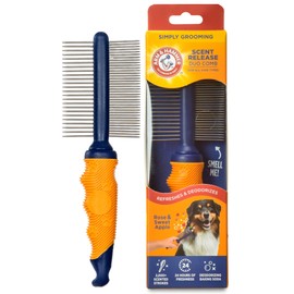 Arm & Hammer “Simply Glam” Dog Grooming Pin Deodorizing Comb with Fragrance Transfer Technology – Scented Dog Comb for Detangling & Shedding, Sweet Apple & Rose Scent