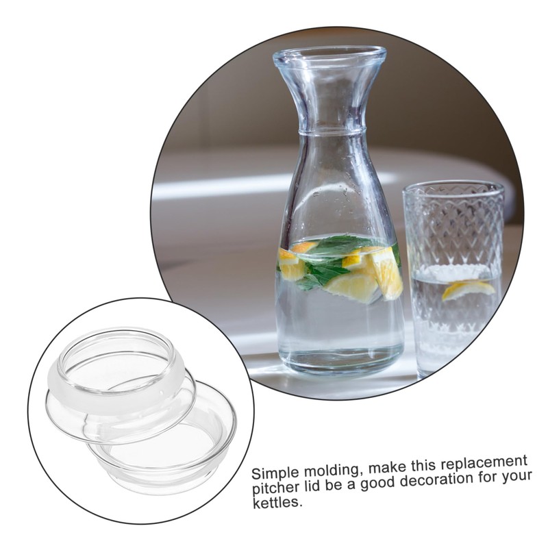 VINTORKY 2pcs Glass Water Pitcher Lid Replacement Reusable Cover for