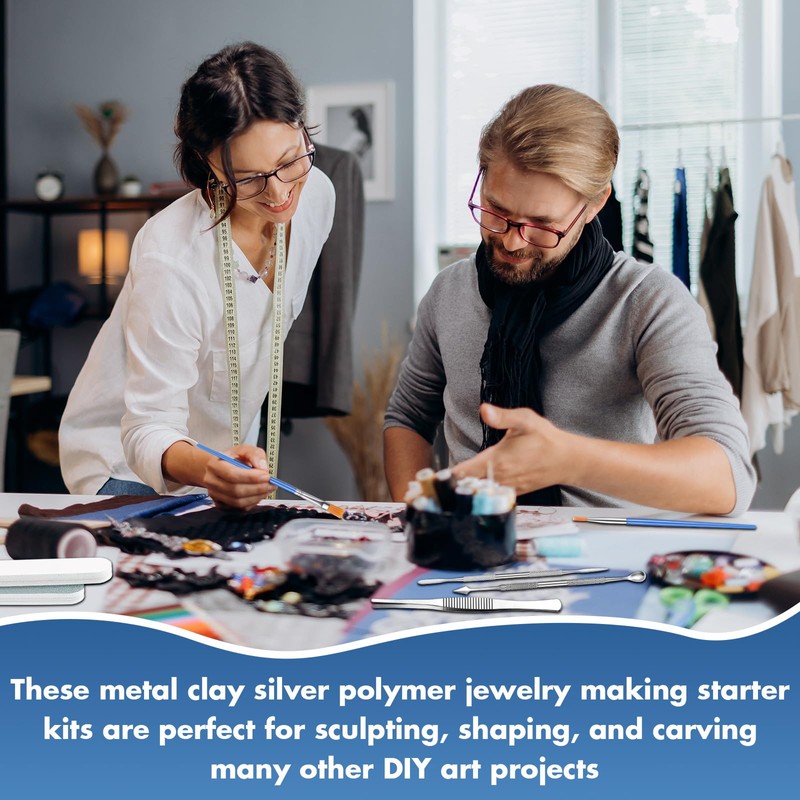 Lasnten 15 PCS Metal Clay Silver Clay DIY Hand Making