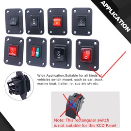 Twidec/KCD Rocker Switch Panel Housing 1 Way KCD2 KCD4 Metal Aluminum Switch Plate Holder Universal Car Trailer Boat Toggle Switch N-K-050-1K